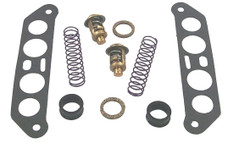 SIERRAMARINE 18-3673 THERMOSTAT KIT With Thermostat Cover Gasket/ Thermostat Gasket/ Grommet (V4 Crossflow)/ Poppet Relief Valve (V4 Crossflow)/ Valve Spring (V4/ V6 Crossflow); Fits Johnson/ Evinrude Outboard Engines