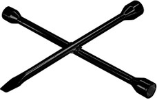 PERFORM TOOL W9 LUG WRENCH 4 Way Wrench; Black; Steel; Single; 3/4 Inch/ 13/16 Inch/ 7/8 Inch/ 19 Millimeter/ 21 Millimeter/ 23 Millimeter Size; 14 Inch Length