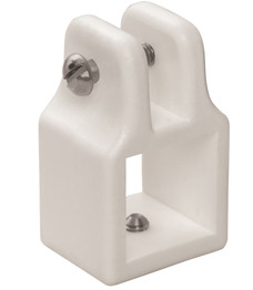 WHITECAP IND 3515WP 1' SQUARE JAW SLIDE Square Tube; White; Nylon; With Bolt; Single