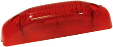 PETERSON MFG 60R-MV LED M/C P2 RECT TL 4.5'X.9'  MV LED; Rectangular; 4.54 Inch Length x 0.9 Inch Width x 1.27 Inch Height; Red Lens; Surface Mount; 9 To 32 Volt; Mounts On 3 Inch Centers; Poly Pack