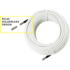 KJM AC201 VHF/AIS ANTENNA EXTENSION CABLE 20' For Use With KJM VHF Antenna; FME-PL-259 Connector; 20 Foot Length; White