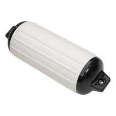TAYLOR MADE 950622 6.5'X22' WHITE SUPER GARD FENDER Smooth; Cylinder; 6-1/2 Inch Diameter x 22 Inch Length For 20 Foot To 25 Foot; White; Vinyl; With Built-In Rubber Football Needle Valve; Single; For Marine Applications