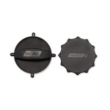 CAMCO 39753 RHINCPS2PKBAYNT&ELBOWCAPS For Elbow or Bayonet Sewer Connectors; Without Hose Connection; Set of 2; One Bayonet Fitting and One 4-in-1 Elbow Fitting