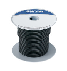 ANCOR 112002 TINNED COPPER WIRE  6 AWG (13MM2) Stranded Conductor; 6 Gauge; Black; 25 Feet Spool; Tinned Copper Conductor/ PVC Insulation; UL/ CSA/ ABYC/ US Coast Guard Certified