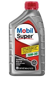 MOBIL 124403 MOBIL SUPER 10W-30 6X1QT. SAE 10W-30; Synthetic Blend; 1 Quart Bottle; Single
