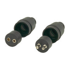 HUSKY TOWING 30258 CONNECTOR  2-PIN ROUND 2 Pole In-line; Includes Matched Set Positive and Negative Male And Female Connectors; Set of 2