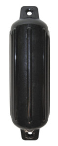 TAYLOR MADE 252007 STORM GARD FENDER 5.5' X 20' ONYX B Ribbed; Cylinder; 5-1/2 Inch Diameter x 20 Inch Length For 15 Foot To 20 Foot Boat; Black Onyx; Inflatable Vinyl; Reinforced Molded-In Eyelets; Single; For Marine Applications