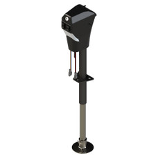LIPPERT COMP 421366 LEVEL-ELEC TONGUE JACK TT LEVELING Replacement Electric A Frame Jack For Lippert Ground Control TT Leveling System; 3500 Pound Capacity; 18 Inch Travel; Bolt On; Black; Steel; With 4 LED Lights/ Mounting Hardware/ Pins
