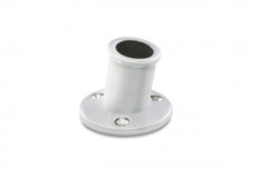 WHITECAP IND 6147C 1' FLAGPOLE SOCKET - TOP MT Top Mount; For Flag Poles Up to 1 Inch Diameter; Holds Single Flag; Silver; Stainless Steel; With 1/4-28 Set Screws