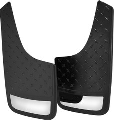 HOPKINS 3105 SG EXTREME BIG MUDDER S.S. Universal 11 Inch x 19 Inch; Set Of 2; Flat; Without Logo; Diamond Plate Look; Black With Stainless Steel Accents; OE-Approved Material; Screw On