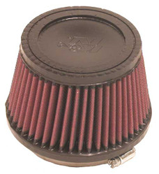 K&N FILTER RU-2510 AIR FILTER SEE APPL.GUIDE Washable; Red; Cotton Gauze; Round Tapered; 5-3/8 Inch Base Outside Diameter x 4-3/8 Inch Top Outside Diameter x 3-1/2 Inch Height; 4 Inch Flange Inside Diameter x 5/8 Inch Flange Length; Black Rubber Top