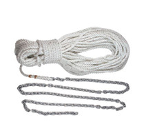 LEWMAR HM10HT200PX RODE - 10'1/4'G4-200' 1/2' 8PLTW/SH Eight Plaited; 1/2 Inch Diameter x 200 Foot Length; White; Nylon; With 1/4 Inch x 10 Foot Chain With Shackle