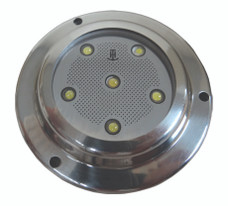 T-H MARINE LED-39061-DP ROUND U/W BLUE LED W/ SS BEZEL Blue LED; 3-1/2 Inch Diameter x 3/4 Inch Depth; 410 Milliampere; 870 Lumens; Clear Lens; Silver Housing; Surface Mount; Single