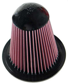 K&N FILTER E-0945 AIR FILTER SEE APPL.GUIDE Washable; Red; Cotton Gauze; Round Tapered; 8 Inch Base Outside Diameter x 3-7/8 Inch Top Outside Diameter x 8 Inch Height; Black Rubber Top