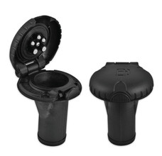 ATTWOOD MARI 99DFCCSB1 ASM-DECKFILL STRTCC BLK For Ethanol Blended Fuels/ Carbon Canister Systems; 1-1/2 Inch Hose Inside Diameter; Black; Plastic; Scalloped Cap; Straight Body; Bulk Packaging
