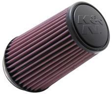K&N FILTER RU-3130 AIR FILTER SEE APPL.GUIDE Washable; Red; Cotton Gauze; Round Tapered; 4-5/8 Inch Base Outside Diameter x 3-1/2 Inch Top Outside Diameter x 7 Inch Height; 3-1/2 Inch Flange Inside Diameter x 5/8 Inch Flange Length; Black Rubber Top