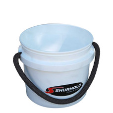 SHURHOLD IND 2431 3.5 GALLON WHITE BUCKET 3.5 Gallon Capacity; Plastic; Rope Handle; Without Lid; White; 10-3/4 Inch Height x 12 Inch Width Dimension
