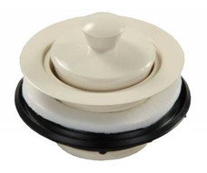 JR PRODUCTS 95115 PL STRNR POP-STOPSTPR PMT Fits Up To 2 Inch Drain Opening; Parchment; Plastic; With Stopper/ Foam Gasket/ Locknut; Single