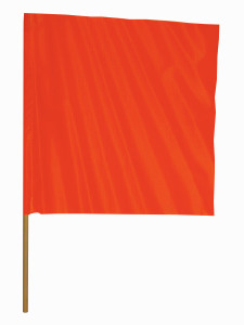 TAYLOR MADE 93978 SKIER DOWN FLAG WITH 18' POLE Skier Down Flag; 12 Inch Length x 18 Inch Height; With 18 Inch Wooden Pole; Fluorescent Orange; Meets Western State Water Skiing Safety Regulation