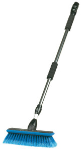 CARRAND 93089A 10'BRUSH W/FLOW-THRU 65'EXT HDL 6PK 10 Inch Brush Head; 68 Inch Adjustable Aluminum Handle With Grip; With Swivel Hose; Blue Super Soft Bristle; Without Soap Dispenser; 6 Pieces