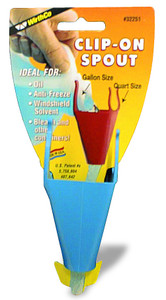 WIRTHCO 32251 CLIP-ON-SPOUT GAL/QT Clip-On; 2-1/2 Inch Length x 2 Inch Width; 7/8 Inch Spout Diameter; Blue; Polypropylene; With Clip Strip Packaging
