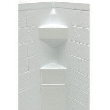 LIPPERT COMP 306205 WHITE-GOES WITH 5' APRON 1 Piece Design; 34 Inch Length x 34 Inch Width x 68 Inch Height Neo Angle Shower; White; Faux Slate; ABS Plastic; For Use With 5 Inch Apron