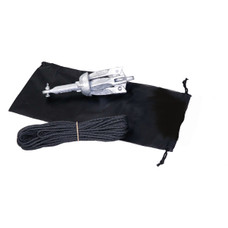 YAKGEAR AB1 ANCHOR IN A BAG 1.5LB GRAPNEL ANCHO Deep Water; Grapnel Style; 1.5 Pound; Four Folding 3-1/2 Inch Tines; Galvanized Steel; With 30 Foot Nylon Diamond Braid Rope/ Storage Bag