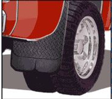 HOPKINS 3102 SG LARGE BIG MUDDER Universal 17.5 Inch x 10 Inch; Set Of 2; Flat; Without Logo; Diamond Plate Look; Black; OE-Approved Material; Screw On