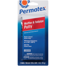 PERMTX-LOCKT 80333 MUFFLER PUTTY TUBE Use To Repair Holes And Leaks In Mufflers/ Tailpipes/ Joints And Catalytic Converters; Withstands Up To 2000 Degree Fahrenheit; 2 Foil Pouches; Single