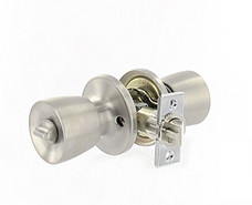 VALTERRA LLC L32CS010 LOCK  4-WAY UNIV. SS Knob Type Handle; 4-Way; Universal; Fits Door 1-3/8 Inch To 1-5/8 Inch Thick; Fits 2-3/8 Inch Or 2-3/4 Inch Backsets; Fits Standard Or Drive-In Style Latches; Stainless Steel