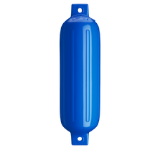 POLYFORM 44-714-290 6.5' X 22' TWIN EYE FENDER Ribbed; Cylinder; 6-1/2 Inch Diameter x 22 Inch Length For 20 Feet To 25 Feet Boat; Twin Eye Design; Blue; PVC; Single