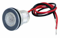 T-H MARINE LED-51875-DP BLUE UTILITY/LIVEWELL LED 1-1/4 Inch Diameter; Blue LED; 15 Milliampere; 6 Lumens; 12 Volts; Clear Lens; Silver Housing; Pigtail Connection; Single