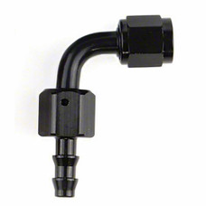 SPEEDFX 520890BK -8AN X 90  BLK PUSH-ON HOSE END Full Swivel; Push On; -8AN; 90 Degree; Anodized; Black; Aluminum; Single
