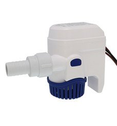 RULE RM500B 500 GPH RULEMATE AUTO BILGE PUMP Automated Bilge Pump; 500 Gallon Per Hour; 4-1/2 Inch Width x 6 Inch Height; 3/4 Inch Hose; 12 Volt DC; Snap-Off Strainer For Easy Cleaning; Anti-Fouling Impeller