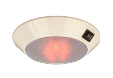 SEA DOG 401757-1 WHITE PLASTIC LED DOME LIGHT Clear Lens; 4 Inch Round; 20 LEDs; White And Red Bulbs; 0.068 Amp @ 12 Volt; White; Plastic Housing; Surface Mount; Day/Night Use