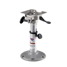 ATTWOOD MARI 2385405 ADJ 2 3/8 12'-16' Adjustable Height Bell Pedestal; 12-1/2 Inch To 15-1/2 Inch Adjustable Height Post; 2-3/8 Inch Diameter Post; Satin Anodized; Aluminum; ABYC Code - AO; With Seat Mount; Aftermarket Packaging