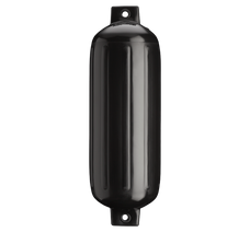 POLYFORM 49-941-328 8.8' X 26.8' TWIN EYE FENDER Ribbed; Cylinder; 8.8 Inch Diameter x 26.8 Inch Length For 25 Feet To 35 Feet Boat; Twin Eye Design; Black; PVC; Single