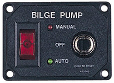 SEA DOG 423040-1 BILGE PUMP W/CIRCUIT BREAKER - Three-Way Automatic/ Manual Switch; Led Indicator; 12 Volt; Corrosion Resistant; ABS; With 20 Ampere Circuit Breaker