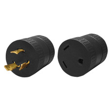 AP PRODUCTS 16-00516 30AMP GENERATOR PARK ADAP For Connecting RV Power Inlet To Standard Power Source; L5-30P Plug And 30 Amp Receptacle; Black; 30 Amp; Without Lock; Not Water Proofed; Without Light End; Without Handle