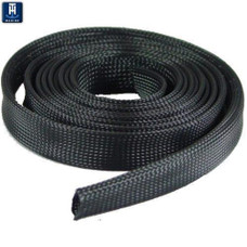 T-H MARINE FLX-50-DP 1/2' FLEXIBLE SLEEVING Used To Protect Wires/ Cables/ Hoses From Dirt/ Abrasion/ Sun; 1/2 Inch Diameter; 100 Foot Length; Black; Braided Flexible Sleeving