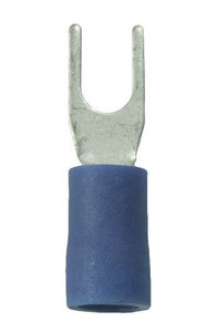 WIRTHCO 80409 16-14AWG #6  FRK TERM-100PC BAG #6 Fork Terminal; 16-14 Gauge Wire; Vinyl Insulation; Pack Of 100