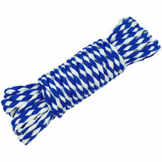 T-H MARINE BE-CO-53461-DP UTILITY LINE 3/8' X 15' HOLLOW BRAI Hollow Braided; 3/8 Inch Diameter x 15 Foot Length; Blue/ White; Polypropylene; UV Resistant; 816 Pound Breaking Strength/ 163 Pound Safe Working Load Capacity