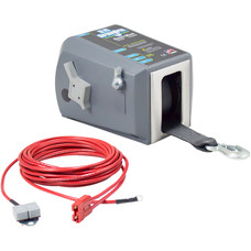 DUTTON 25215 TW9000 3000 LB ELCTRC  WINCH W/STRP 12 Volt DC Electric; 3000 Pound Line Pull Capacity; 2 Inch Width x 20 Foot Length Polyester Strap With Snap Hook; 3-Position Rotary Switch; With Wiring Harness/ Crank Handle