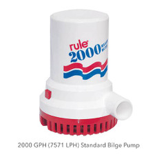 RULE 12 RULE 2000 PUMP 24V Submersible; 2000 Gallon Per Hour; 24 Volt; With Thermal Overload Protection