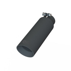 SPEEDFX TB103040 EXHST TP BLK 3' IN 4' OUT 13'L 3 Inch Inlet; 4 Inch Outlet; 304 Stainless Steel; Round; Angle Cut; Double Wall Construction; Black Powder Coat Finish With Laser Engraved Maxflow Xtreme Logo