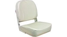 SPRINGFIELD 1040629 ECONOMY COACH WHITE Passenger Seat; High Back Seat; Non-Adjustable; Foldable; 16 Inch Length x 15-1/2 Inch Width x 19 Inch Height; White; Injection Molded Plastic Seat With Foam Cushion; Without Headrest; With Strap