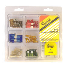 BUSSMANN NO.44 FUSES BUSS BONUS PAK#44 ATC Blade Fuse; With Seven Each Of 5 Amp/ 10 Amp/ 15 Amp/ 20 Amp/ 25 Amp/ 30 Amp And FT-3 Fuse Tester/ Puller; Clamshell Package