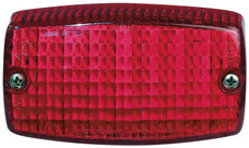 PETERSON MFG V306R SM REAR STOP TURN & TAIL Stop/ Turn/ Tail Light; Incandescent Bulb; Rectangular; Red; 4-9/16 Inch Length x 1-3/4 Inch Width; With Galvanized Steel Base Plate/ Dual Filament Bulb; Non-Submersible
