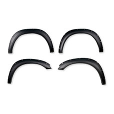 TRAILFX TFD3002T POCKET STYLE FLARE TEXTURE SET OF 4 Pocket Style; Extended Tire Coverage; Black Textured Finish; Injected Polypropylene; With Polished Stainless And Black Steel Rivets/ Stainless Hardware Kit