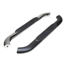 TRAILFX G5009 4' OVAL BENT SIDE BAR PSS+BLK Sample Of 4 Inch Oval Bent Polished Stainless Steel and Black Side Bars